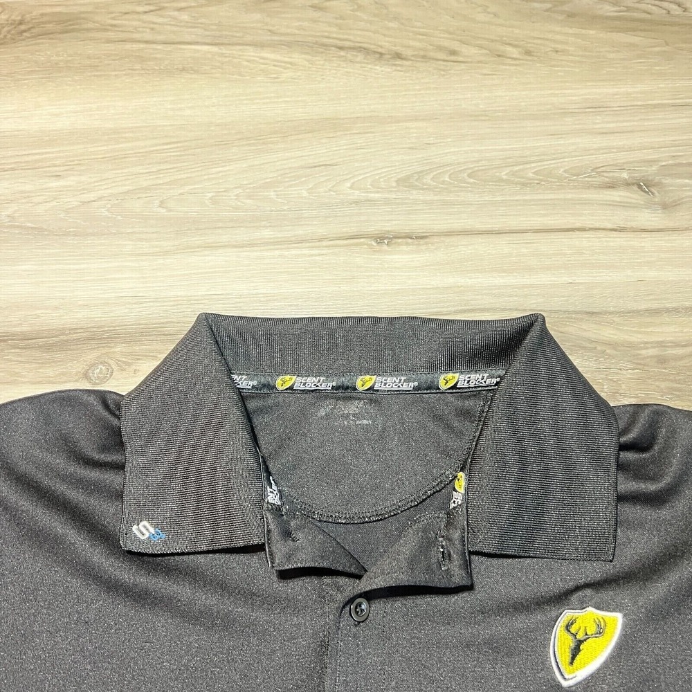 Scent Blocker Polo Shirt‎ Mens Large Black Short Sleeve Hunting Active Outdoors - Picture 5 of 6